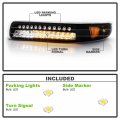 Acanii For 1999-2002 Chevy Silverado 1500 2500 3500 00-06 Suburban Tahoe Black Led Bumper Parking Singal Lamps Lights