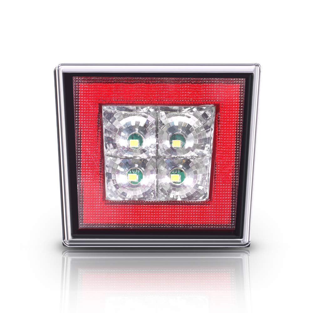 Universal Fitment Square Red Led Third Brake Light Rear Tail Stop Safety Lamp For Cars Lb3-u2-rd-led Waterproof High Mount