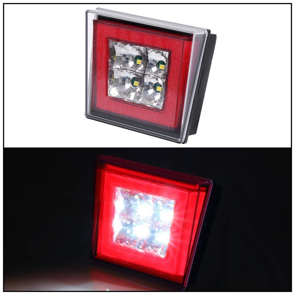 Universal Fitment Square Red Led Third Brake Light Rear Tail Stop Safety Lamp For Cars Lb3-u2-rd-led Waterproof High Mount