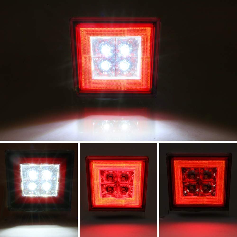 Universal Fitment Square Red Led Third Brake Light Rear Tail Stop Safety Lamp For Cars Lb3-u2-rd-led Waterproof High Mount