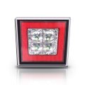 Ikon Motorsports Brake Lights Universal Fitment Square Red Rear Tail Third 3rd Stop Safety Lamp For Cars 