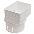 Universal Downspout To Drain Pipe Tile Adapter White 3x4x4 