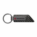 Ipick Image Compatible With Honda Red Logo Gunmetal Black Gray Metal Plate Carbon Fiber Texture Leather Key Chain