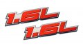 Erpart 1 6l Liter Embossed Red On Highly Polished Silver Real Aluminum Auto Emblem Badge Nameplate Compatible With Ford Volvo