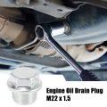 M22 X 1 5 Steel Engine Oil Drain Plug Screw With Seal Ring For Gm Silver Tone