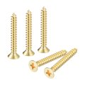 20pcs Brass Wood Screws M4 X 30mm Phillips Flat Head Self Tapping Woodworking Screw For Door Hinges Wooden Furniture Home 