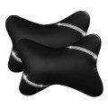 Vvhooy Car Neck Pillows Diamond Seat Auto Headrest Cushion Head Rest Support Relax Crystal Rhinestone Pu Leather Bling Interior 
