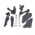 Httmt For 2009-2011 Kawasaki Zx-6r Silver Front Rider Foot Rest Pegs Brackets P N Mt390-032-bk