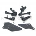 Httmt For 2009-2011 Kawasaki Zx-6r Silver Front Rider Foot Rest Pegs Brackets P N Mt390-032-bk