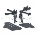 Httmt For 2009-2011 Kawasaki Zx-6r Silver Front Rider Foot Rest Pegs Brackets P N Mt390-032-bk