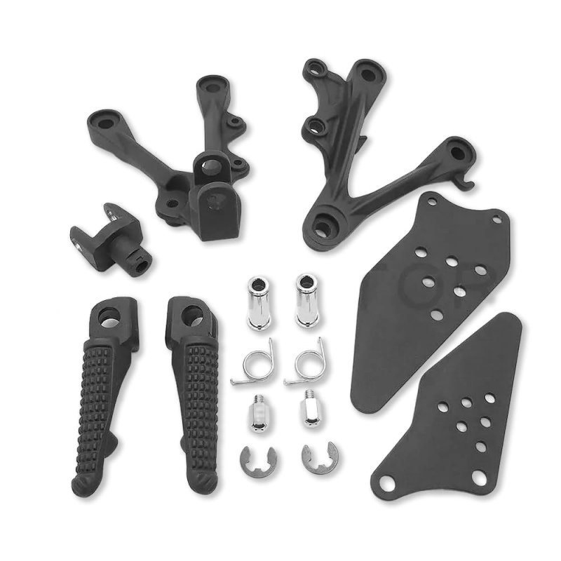 Front Rider Foot Rest Pegs Brackets For 2009 2011 Kawasaki Zx 6r Black Aluminum Footrest Assembly Kit