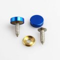 Screw Caps For License Plate Frames Set Of 4pcs Screws Washers Blue