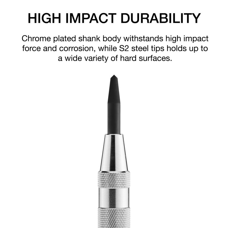 Neiko 02639a 6-inch Automatic Center Hole Punch With Adjustable One-handed Spring Impact Chrome-plated Shank And Premium S2
