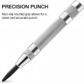 Neiko 02639a 6-inch Automatic Center Hole Punch With Adjustable One-handed Spring Impact Chrome-plated Shank And Premium S2
