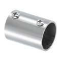1pcs 2-way Straight Pipe Fitting Connector Fit 1 Inch 25mm Od Stainless Steel 40mm Length Structural Chain Link Fence Clamp 