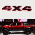 1 Oem Black 4 Emblem Badge 3d 4 X 4 Nameplate Decal Compatible With 1500 2500 3500 Flat Letter 2009-2018 Red Frame