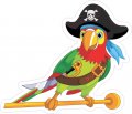 Stickertalk Left Facing Pirate Parrot Vinyl Sticker 10 Inches By 8 5 