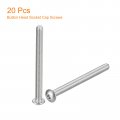 Uxcell 8-32x2 Button Head Socket Cap Screws 20pcs 304 Stainless Steel Fasteners Hex Bolts Full Thread Drive