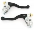 Motorcycle Shorty Lever Assembly Set W Mirror Mount Perch Clutch Drum Brake Chrome Black 7 8 Fits Honda Kawasaki Suzuki Yamaha 