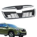 Black And Chrome Front Bumper Grille Upper 2pcs Mesh Style Replacement For Forester 2019 2020 2021 91121sj100 91121sj000 