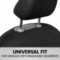 Polypro Car Seat Covers Full Set In Solid Black Universal Fit For Auto Truck Van Suv Front And Rear Split Bench Protectors