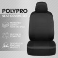 Polypro Car Seat Covers Full Set In Solid Black Universal Fit For Auto Truck Van Suv Front And Rear Split Bench Protectors