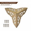 Uxcell 50mmx50mmx50mm Metal Box Corner Protectors Brass Edge Guard Bronze Tone 2pcs
