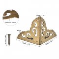 Uxcell 50mmx50mmx50mm Metal Box Corner Protectors Brass Edge Guard Bronze Tone 2pcs