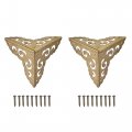 Uxcell 50mmx50mmx50mm Metal Box Corner Protectors Brass Edge Guard Bronze Tone 2pcs