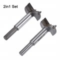 Uxcell Forstner Wood Boring Drill Bits 35mm 38mm Dia Hole Saw Carbide Alloy Steel Tip Round Shank Cutting For Hinge Plywood