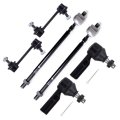 6 Piece Suspension Kit For Toyota Corolla 1988 1992 And Geo Prizm 1989 Includes Inner Outer Tie Rod Ends Rear Sway Bar End 