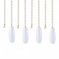 Wooden Pendant 12 Inch Gold Tone Pull Chain For Lighting Fans White 4pcs 