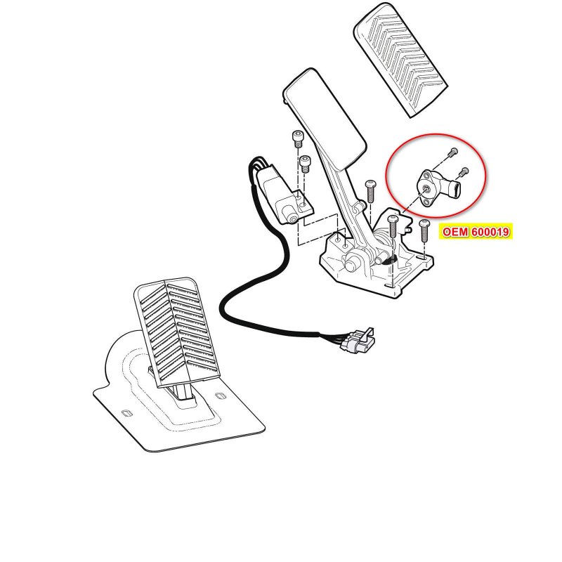 Accelerator Position Sensor For Ezgo Rxv 2008 Up Electric Golf Cart 600019