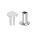 100 Pcs 6mm X 12mm Aluminum Flat Head Semi-tubular Rivets Silver Tone 