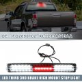 A Absopro Led Third 3rd Brake High Mount Stop Light Xl3z13a613aa Tail Cargo For Ford F150 1997-2003 Chrome Tone Housing Clear