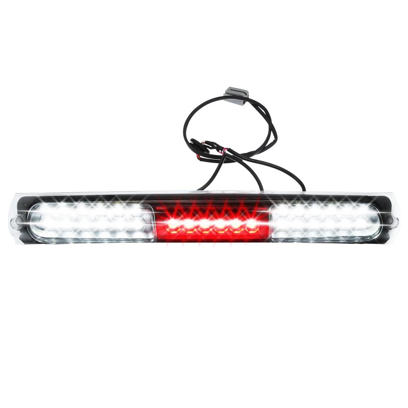 A Absopro Led Third 3rd Brake High Mount Stop Light Xl3z13a613aa Tail Cargo For Ford F150 1997-2003 Chrome Tone Housing Clear