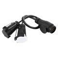 Trailer Connector 13 To 7 Pin Plastic Adaptor Cord With Brass Contacts For Caravan And Commercial Vehicle Use