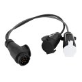 Trailer Connector 13 To 7 Pin Plastic Adaptor Cord With Brass Contacts For Caravan And Commercial Vehicle Use