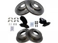 Front Vented And Rear Solid Ceramic Brake Pad Rotor Kit Compatible With 2008-2014 Dodge Avenger