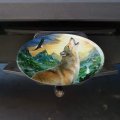 Howling Wolf Sunset Forest Butterflies Oval Tow Trailer Hitch Cover Plug Insert