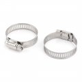 Aexit Adjustable 21-38mm Clamps Power-seal Band Hose Pipe Fitting Worm Gear Strap Clamp 5pcs