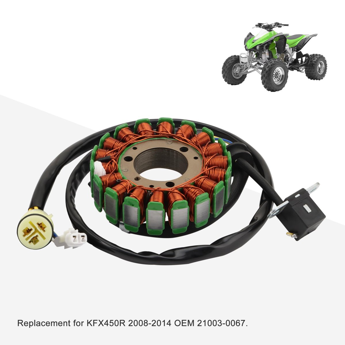 18 Coil 5 Wire Magneto Stator Ignition Generator Replacement For Kfx450r 2008-2014 21003-0067