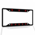 Fastasticdeals Metal Insert License Plate Frame Albanian Eagle Weatherproof Car Accessories Black 4 Holes Solid 