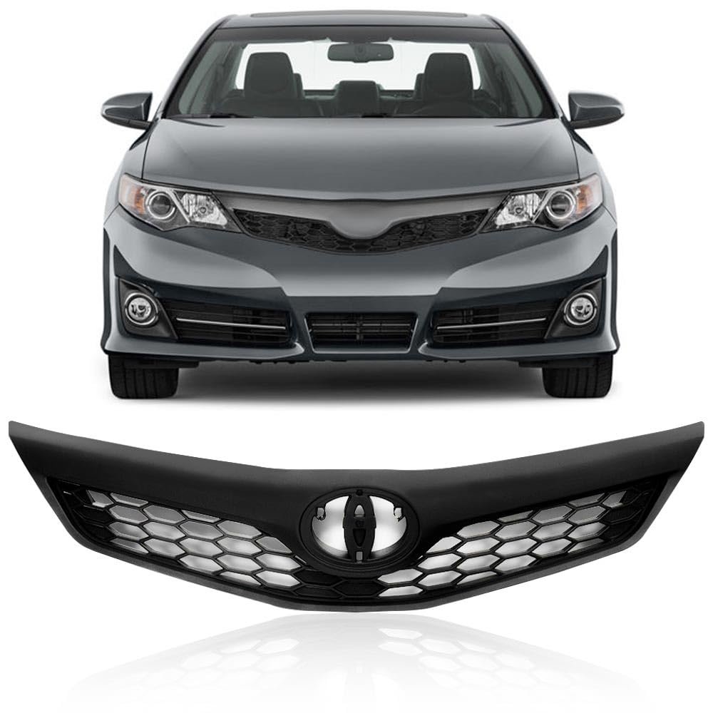 Front Upper Bumper Grille Guard For Toyota Camry Se Xse 2012 2013 2014 Black 5310106340c0 To1200354 Matte Mesh Grill Cover