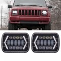 Motorfansclub 5x7 Inch Square Led Headlight 170w 7x6 Headlamp With Drl High Low Beam Turn Signal Light Fit For Jeep Wrangler 