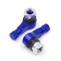 2pcs Blue 90 Degree Angle Anti-leakage Tubeless Valve Stem W Cap For Motorcycle 