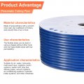 Meccanixity Pneumatic Tubing Pipe 6mmx4mm 525ft 160 Meters Pu Air Line Hose Tube Blue For Fluid Transfer Compressor
