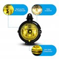 Amber Yellow Fog Light Assembly For Mini Cooper 2007 To 2015 Driver And Passenger Side Replacement Lamps With H8 Bulbs