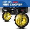 Amber Yellow Fog Light Assembly For Mini Cooper 2007 To 2015 Driver And Passenger Side Replacement Lamps With H8 Bulbs