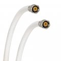 Eastman 1 2 Inch Fip Flexible Faucet Connector Pvc Supply Hose Line With Nickel-plated Brass Nuts 12 Length White 48902